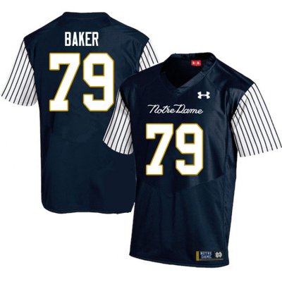 Notre Dame Fighting Irish Men's Tosh Baker #79 Navy Under Armour Alternate Authentic Stitched College NCAA Football Jersey ZWK6499TB